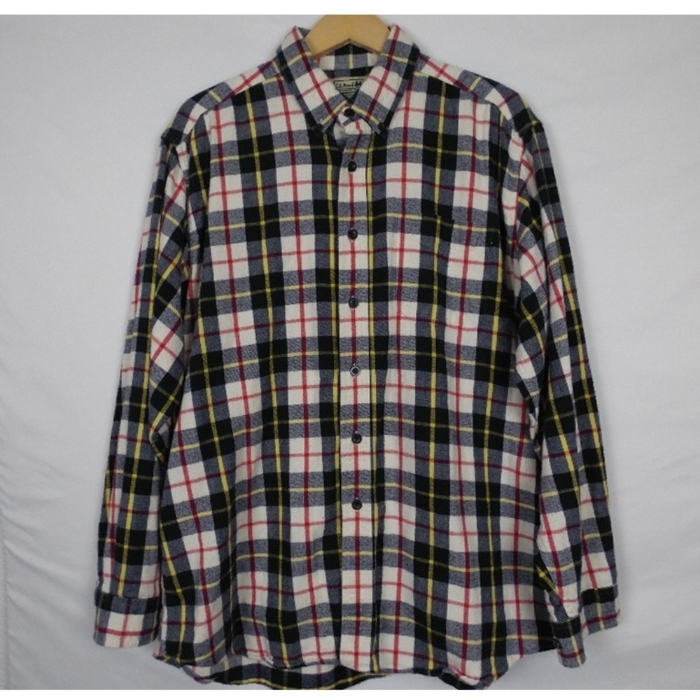 VTG LL Bean Mens Flannel Shirt SZ Large Plaid Button Up Cabincore‎ Gorpcore Fall